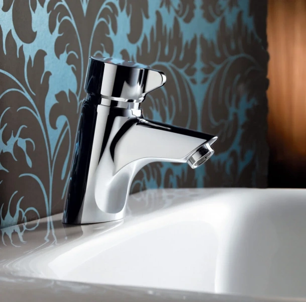 Смеситель для раковины Ideal Standard Ceraplus нажимной B8295AA (детальная фотография), современные, hi-tech