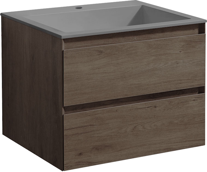 Тумба под раковину подвесная Vincea Luka 59,2 см R.Oak VMC-2L600RO (детальная фотография), комплект (набор)