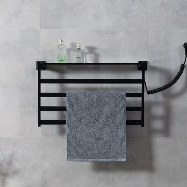 Полотенцесушитель электрический Black&White Moon 58x35 см черный матовый 333BN (детальная фотография), черный