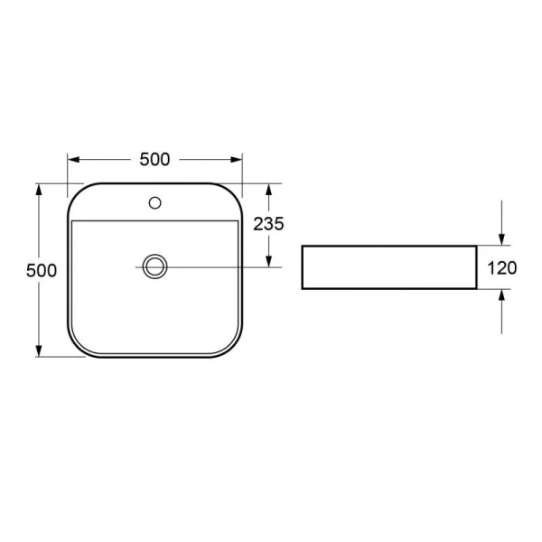 Раковина Cezares 50 см керамическая CZR-LFT-50-LVB (детальная фотография), современные, hi-tech