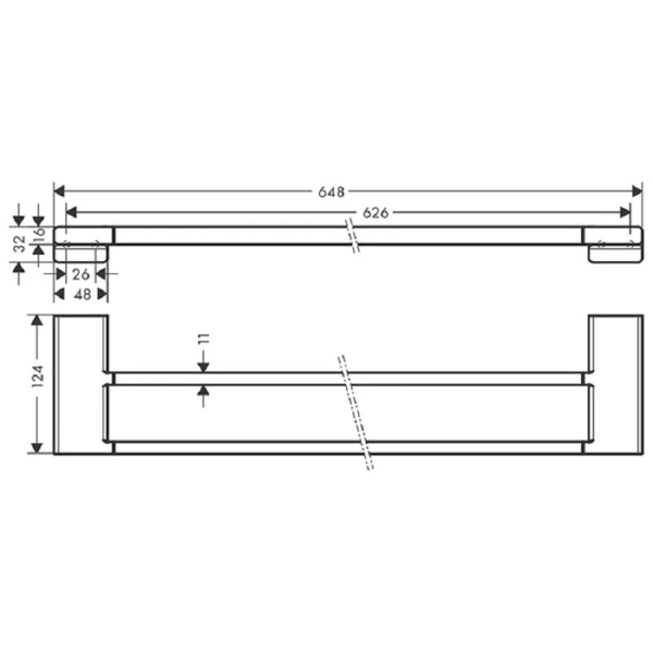 Полотенцедержатель Hansgrohe AddStoris матовый белый 41743700 (детальная фотография), современные, hi-tech