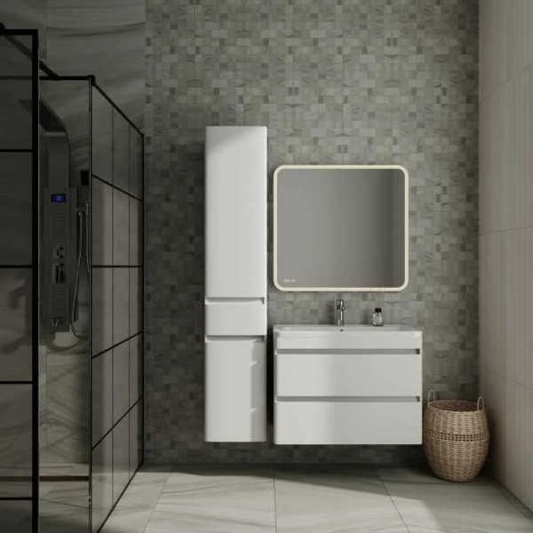 Тумба под раковину подвесная Style Line Атлантика 80 см белая СС-00000691 (детальная фотография), комплект (набор)