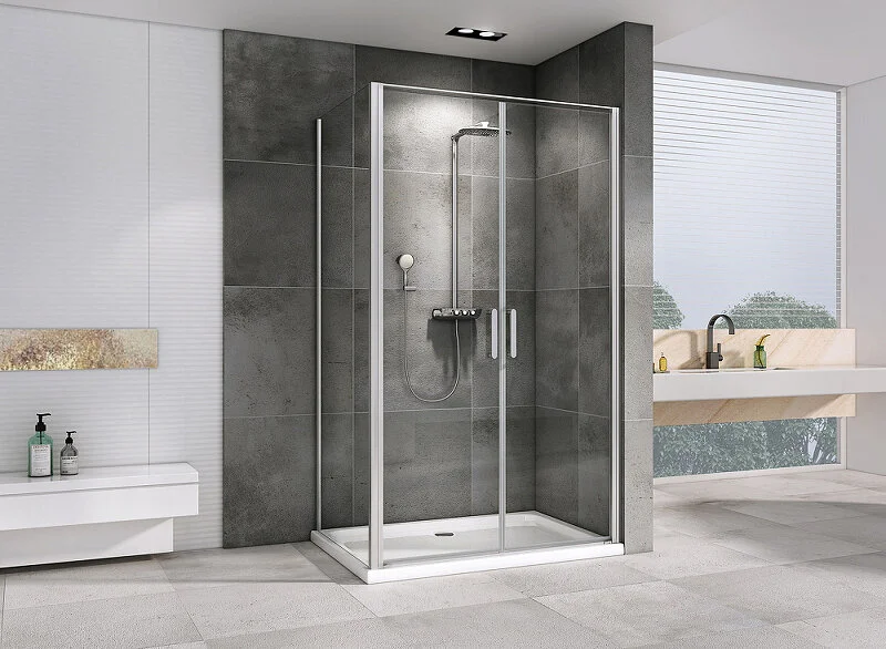 Душевой уголок Abber Sonnenstrand AG04100 100х85 см угловой (детальная фотография), хром, черные