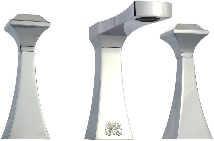 Смеситель для раковины Migliore Opera на 3 отверстия (детальная фотография), современные, hi-tech, с кристаллами swarovski, с элементами керамики