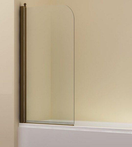 Шторка для ванны Romance Collection Visby VS.B1.75.REV (детальная фотография), хромированный профиль, бронзовый профиль, золотой профиль