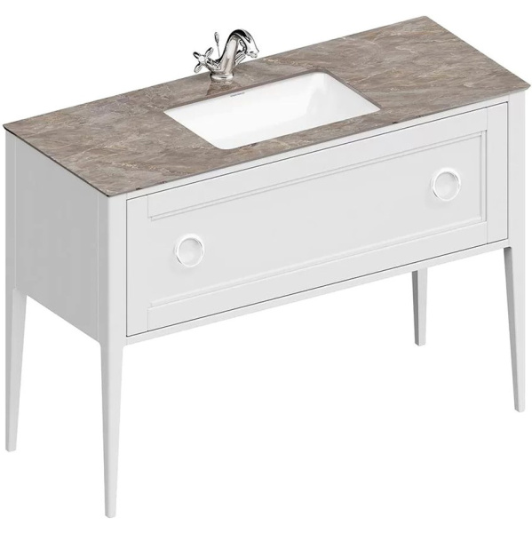 Тумба под раковину напольная Kerama Marazzi Plaza Classic 120 см белая матовая PL.CN.120.1\WHT.M (детальная фотография), классика, ретро