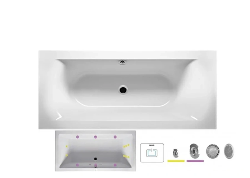 Ванна гидромассажная Riho Lima 170 x 75 см, FLOW BB4400500000000_FLOW (детальная фотография)
