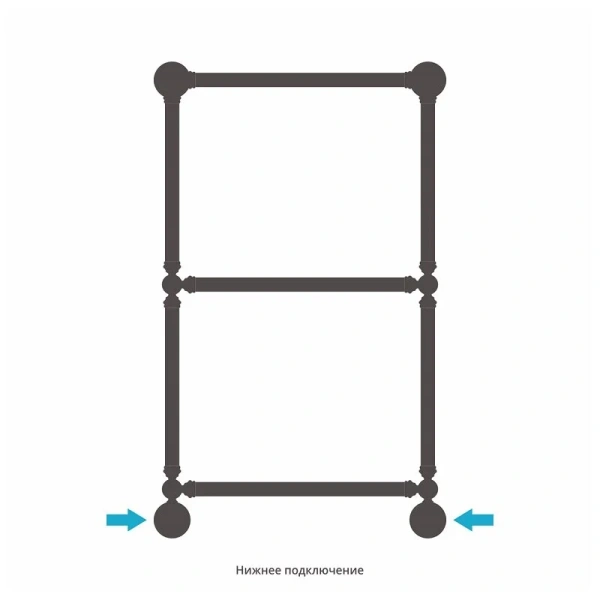 Полотенцесушитель водяной Сунержа Ренессанс 50х86 см шампань 020-0280-8650 (детальная фотография), лесенка, вертикальные