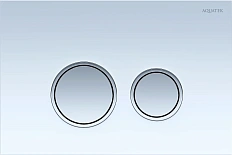 Клавиша смыва Акватек белая/ободок хром