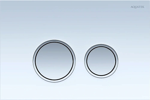 Клавиша смыва Акватек белая/ободок хром - фото 2