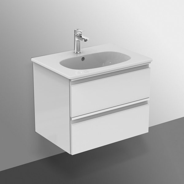 Тумба с раковиной подвесная Ideal Standard Tesi T0050 60 см 2 ящика (детальная фотография), 60 см