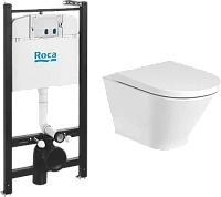 Унитаз с инсталляцией Roca The Gap Round Pack с сиденьем
