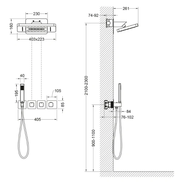 Душевой комплект Timo Petruma золото SX-5249/17SM (детальная фотография), комплекты