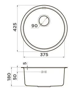 Мойка для кухни Omoikiri Yasugata 48R-GR 48 см leningrad grey 4993547 (детальная фотография), врезные