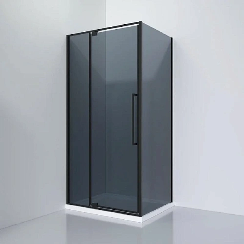 Душевой уголок Black&White Stellar Wind 100x80 см профиль черный, стекло серое - фото 4