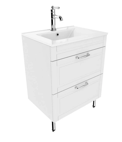 Тумба с раковиной напольная IDDIS Oxford 60 см белая OXF60W0i95K (детальная фотография)