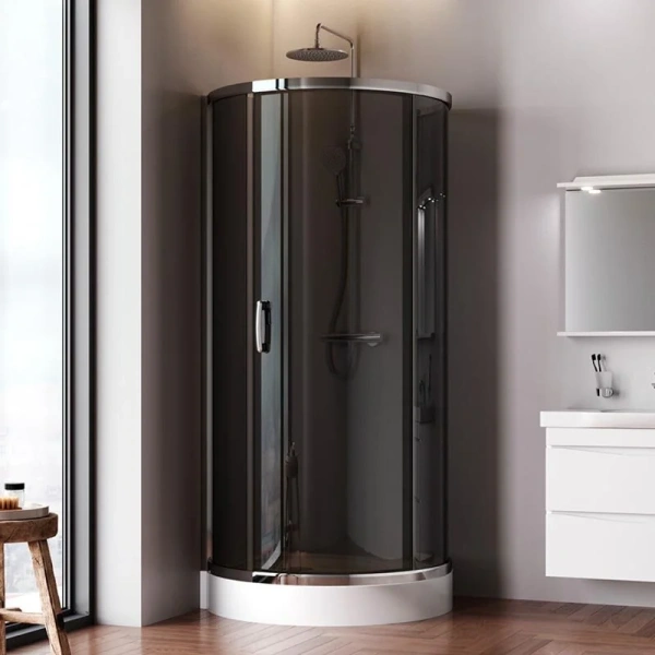 Душевой уголок Am.Pm Like 95x95 см стекло тонированное W83G-333-095CG (детальная фотография), современные, hi-tech