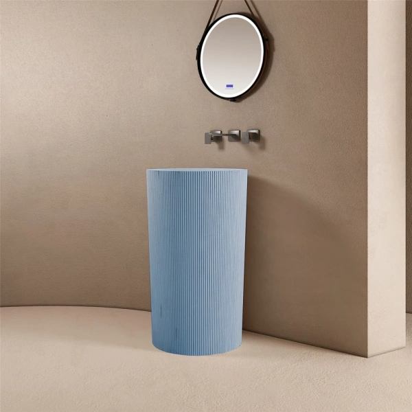 Раковина напольная Abber Stein 50 см голубая AS2501Blau (детальная фотография), современные, hi-tech