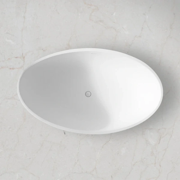 Ванна из искусственного камня Abber Stein 180x110 см овальная AS9639 (детальная фотография), без гидромассажа, большие