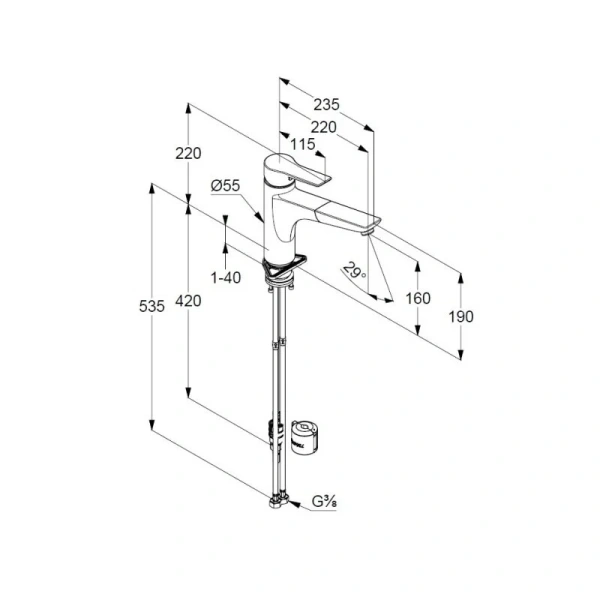 Смеситель для кухни Kludi Mix для безнапорных водонагревателей 329440575 (детальная фотография), для кухни