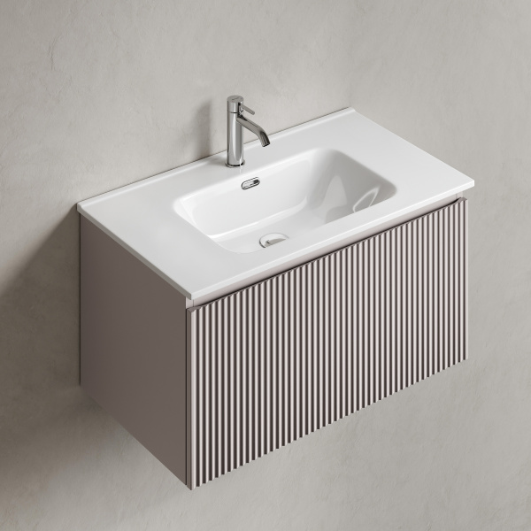 Тумба под раковину подвесная Sancos Snob R 1.0 80 см doha soft SNR1.080SM (детальная фотография), моноблок