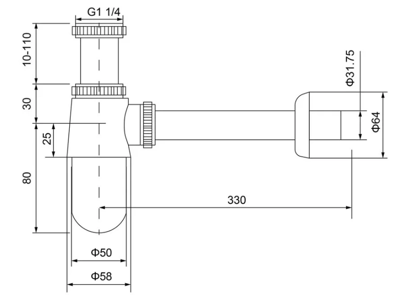 Сифон для раковины Timo черный матовый 960/03L (детальная фотография), другие