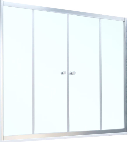 Душевая шторка на ванную профиль глянцевый хром стекло прозрачное Vegas-glass Z2V 160 08 01 (детальная фотография)