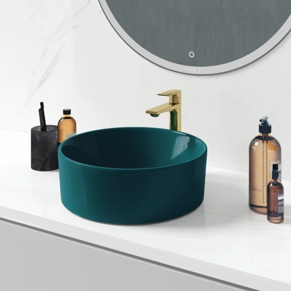 Раковина Grossman 40 см зеленая матовая GR-3013OLM (детальная фотография), в форме чаши, круглой формы