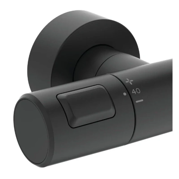 Душевая стойка Ideal Standard Ceratherm T25 термостатическая черная матовая A7546XG (детальная фотография), с тропическим душем