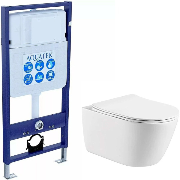 Унитаз с инсталляцией Акватек Оберон 3 в 1 Set AQUATEK ОБЕРОН (детальная фотография)