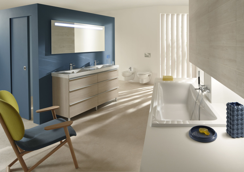 Раковина Jacob Delafon Odeon Up 120 см подвесная E4730-00 (детальная фотография), из санфарфора