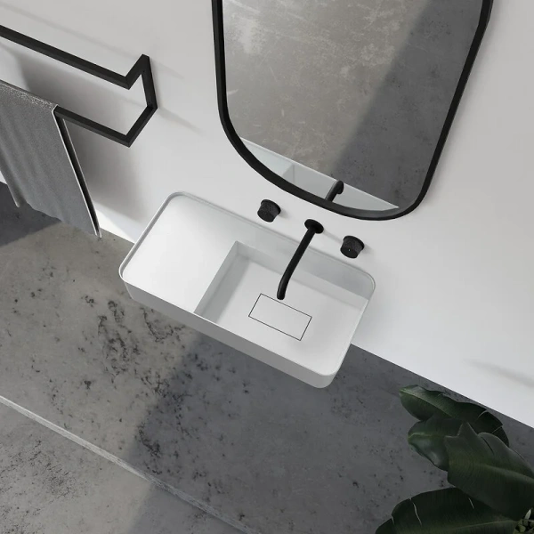 Раковина Abber Stein 80 см белая матовая AS2627-0.8 (детальная фотография), 80 см