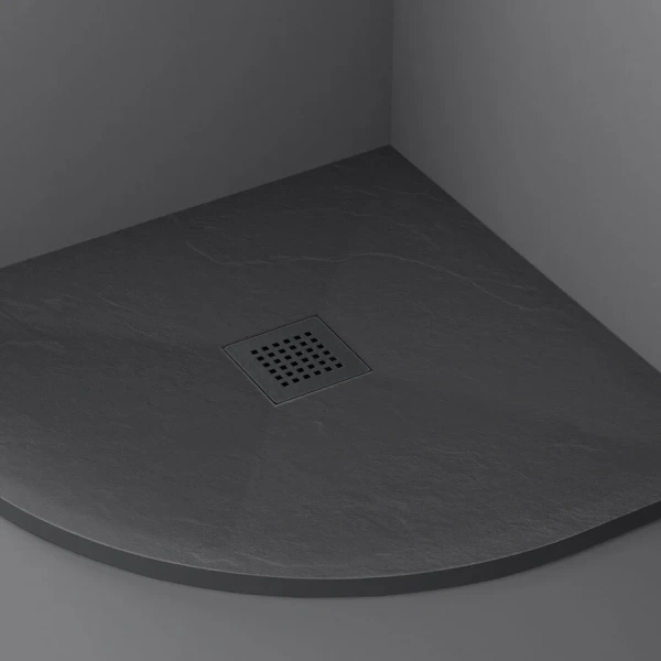 Душевой поддон Vincea 100х100 см антрацит VST-4SQ1010A (детальная фотография), из искусственного камня
