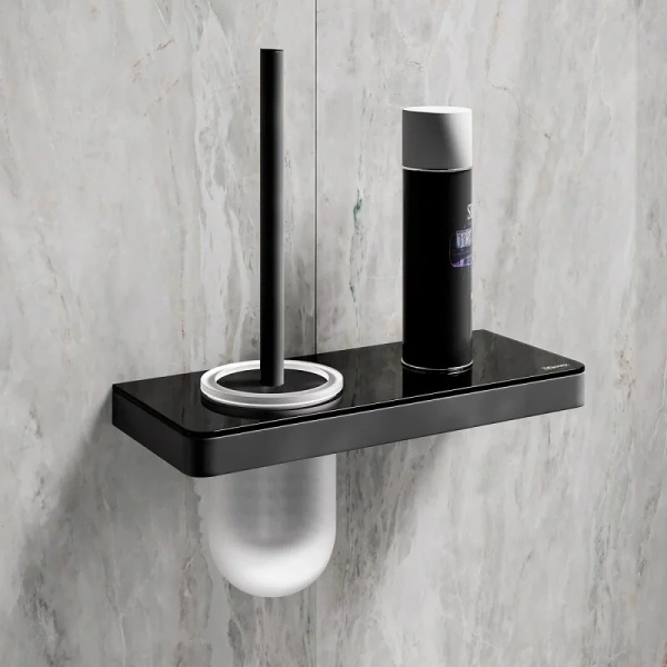 Ершик Lemark Glass line с держателем черный матовый 9762033 (детальная фотография), черные, комбинированные