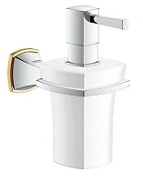 Дозатор жидкого мыла для ванной, хром-золото, Grohe Grandera 40627IG0