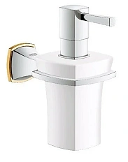 Дозатор жидкого мыла для ванной, хром-золото, Grohe Grandera 40627IG0