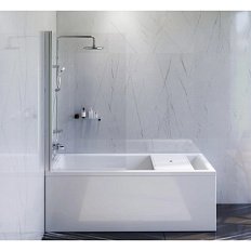 Ванна акриловая AM.PM Gem 170х70 см с каркасом, шторкой, душевой стойкой и смесителем