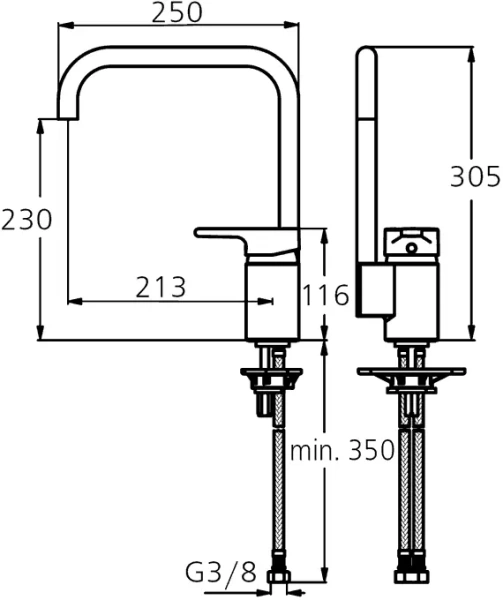 Смеситель для кухни Ideal Standard Active однорычажный, хром B8084AA (детальная фотография), для кухни