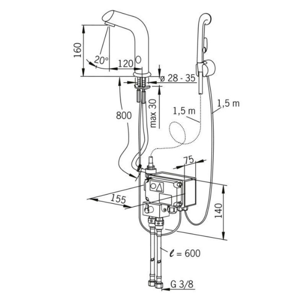 Схема (детальная фотография), для раковины