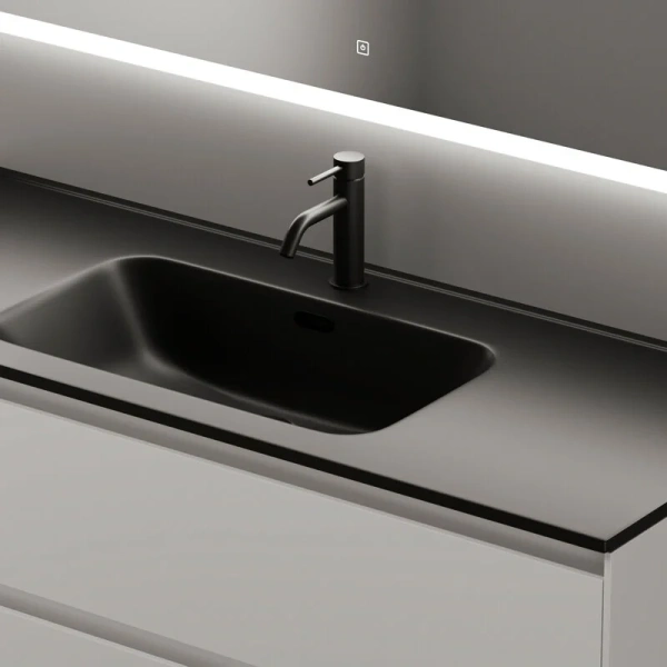 Тумба под раковину подвесная Sancos Cento 120 см белый глянец CN120-1W (детальная фотография), окрашенные