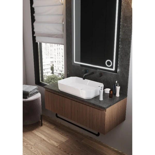 Раковина Sanita Luxe Line 55 см накладная WB.CT/Line/55-N/WHT.G/S1 (детальная фотография), накладные (на столешницу)