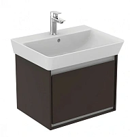 Тумба под раковину подвесная Ideal Standard Connect Air 53 см темно-коричневый матовый, белый матовый