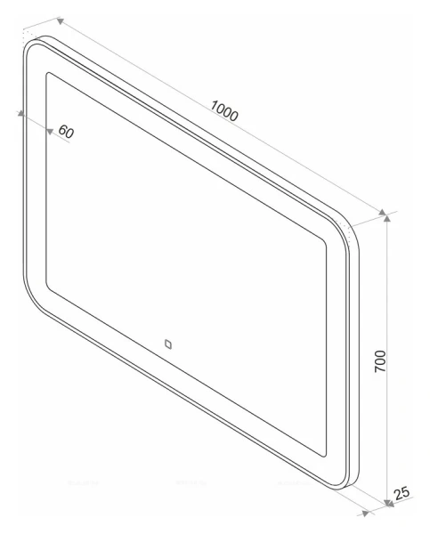 Зеркало с подсветкой Misty Стайл 100 см с сенсором ЗЛП466 (детальная фотография), по запросу