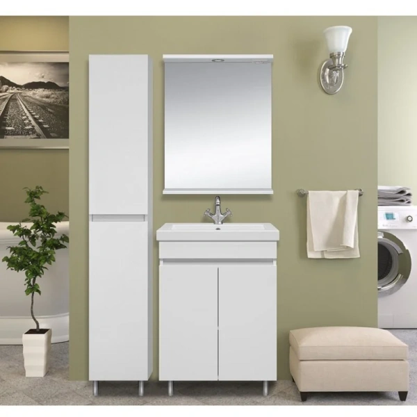 Зеркало с подсветкой Misty Енисей 70 см белое Э-Ени02070-011 (детальная фотография), современные, hi-tech