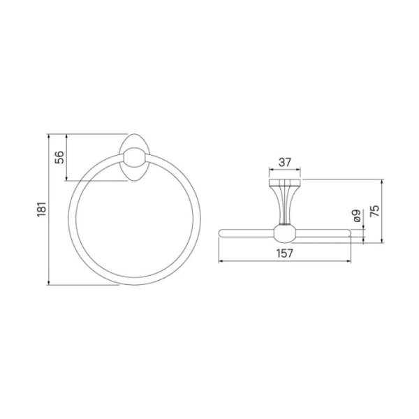 Полотенцедержатель IDDIS Male кольцо MALSSO0i51 (детальная фотография), современные, hi-tech