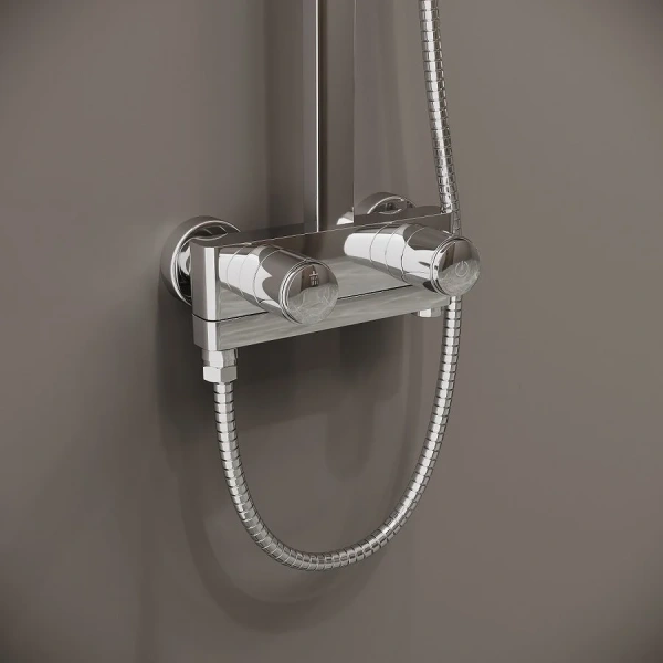 Душевая стойка IDDIS Slide хром SLISBBTi06 (детальная фотография), с тропическим душем