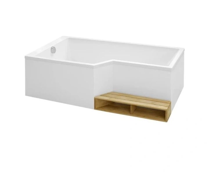 Ванна акриловая Jacob Delafon Bain Douche Neo E6D119-00 150 х 80 х 60 левая/правая E6D119L-00 (детальная фотография), асимметричные