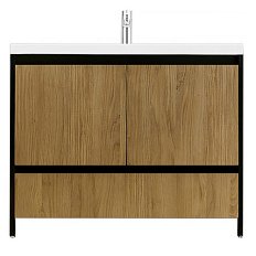 Тумба под раковину напольная Velvex Klaufs 99 см черная/шатане