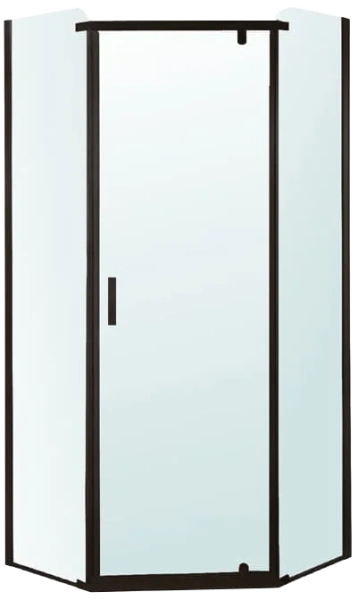 Душевой уголок BERGES Solo 100x100 см профиль черный 061110 (детальная фотография), стеклянные, угловые, без поддона