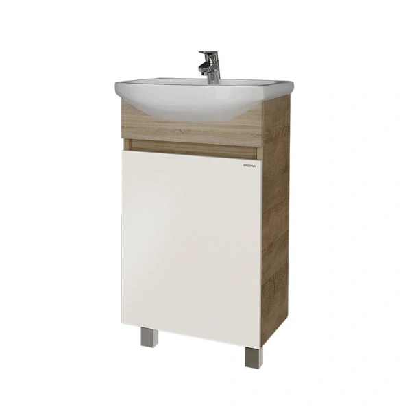 Тумба под раковину напольная Grossman Поло 42,4 см дуб сонома/белая 104501 (детальная фотография)